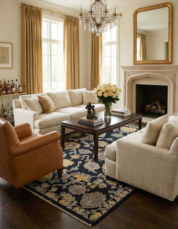 8' x 10' 4 Hand Knotted Oushak Wool Rug
