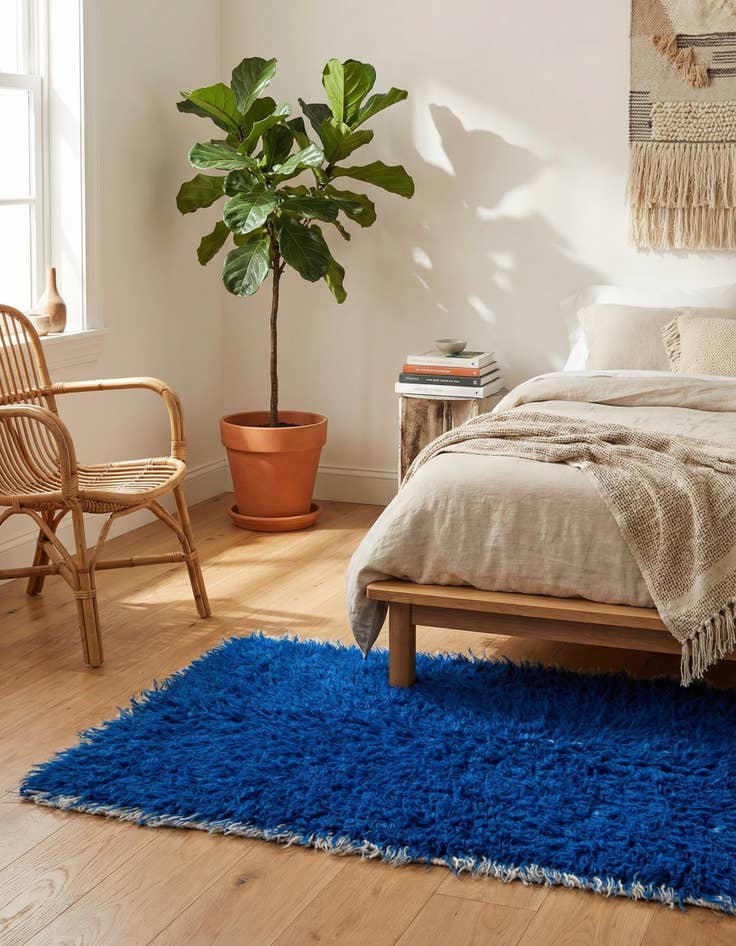 Detail image of 2' 2 x 4' 7  Hand Knotted Moroccan Wool Runner Rug