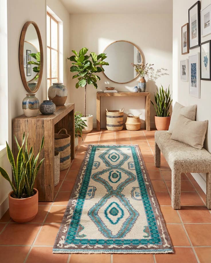 Detail image of 2' 8 x 8' Hand Knotted Moroccan Wool Runner Rug