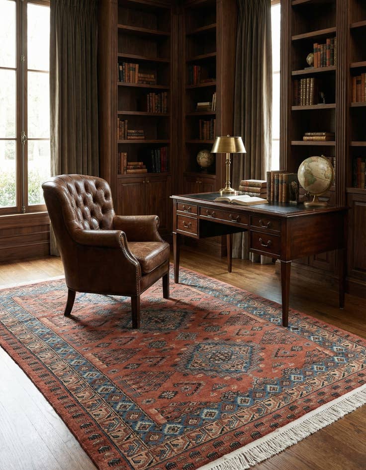 Detail image of  4' 4 x 6' 2  Hand Knotted Bokhara Oriental Wool Rug