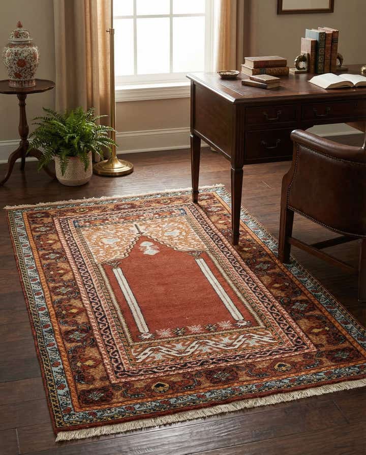 3' 7 x 5' 8 Hand Knotted Lahour Oriental Wool Rug