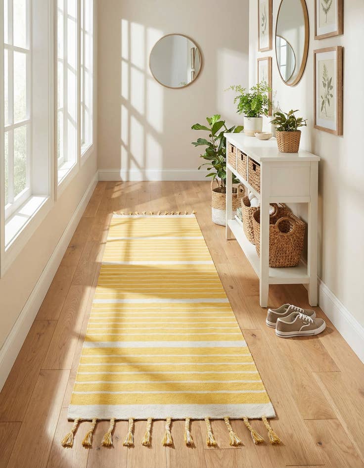 Detail image of 2' 7 x 12'  Hand Woven Chindi Cotton Runner Rug