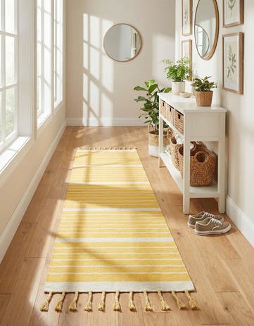 2' 7 x 12' Hand Woven Chindi Cotton Runner Rug