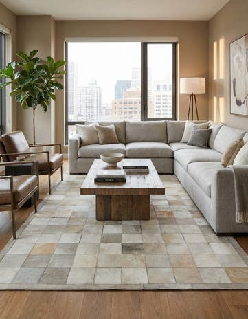 5' 2 x 7' 11 Cowhide - Patchwork Rug