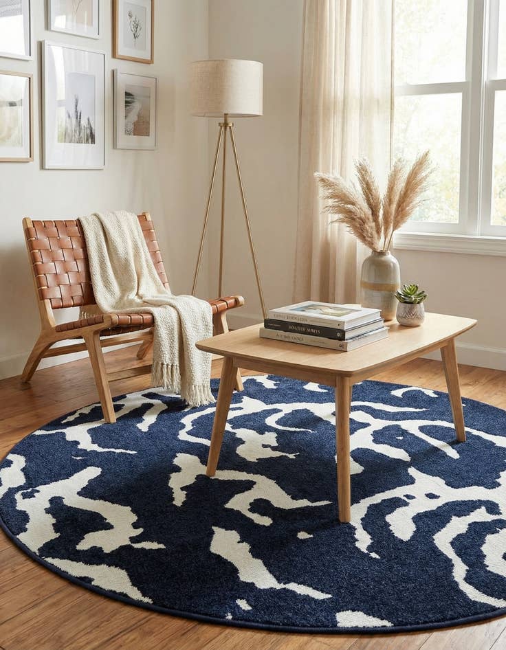 Detail image of  5' x 5'  Washable Sabrina Soto Indoor / Outdoor Round Rug