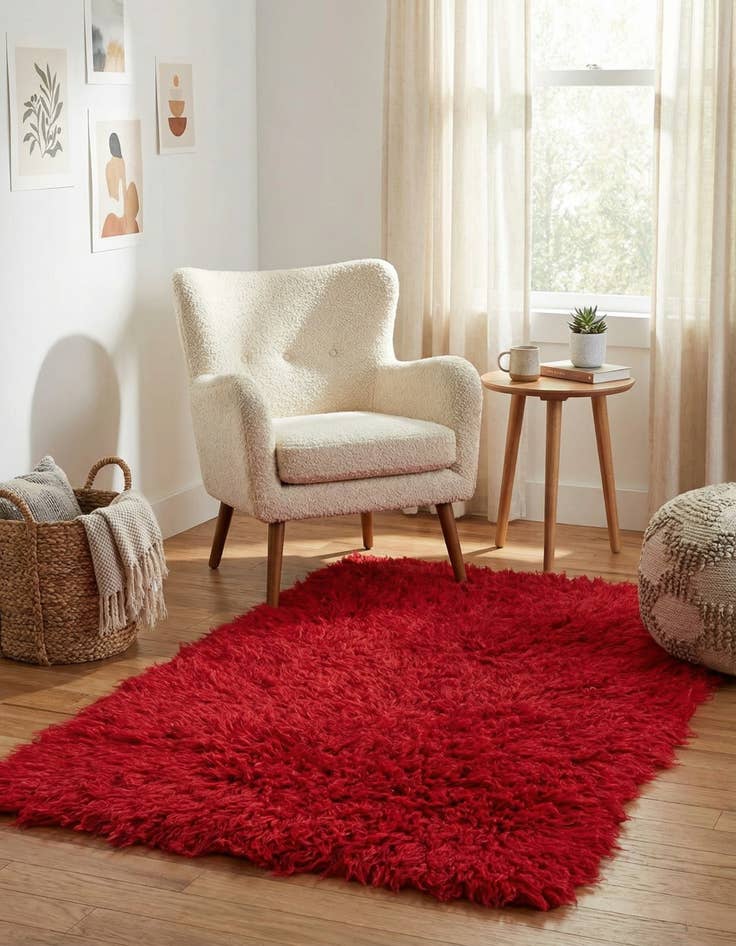 Detail image of 2' 8 x 4' 7  Hand Knotted Moroccan Wool Rug