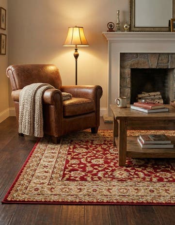 Red Aditi Square Rug