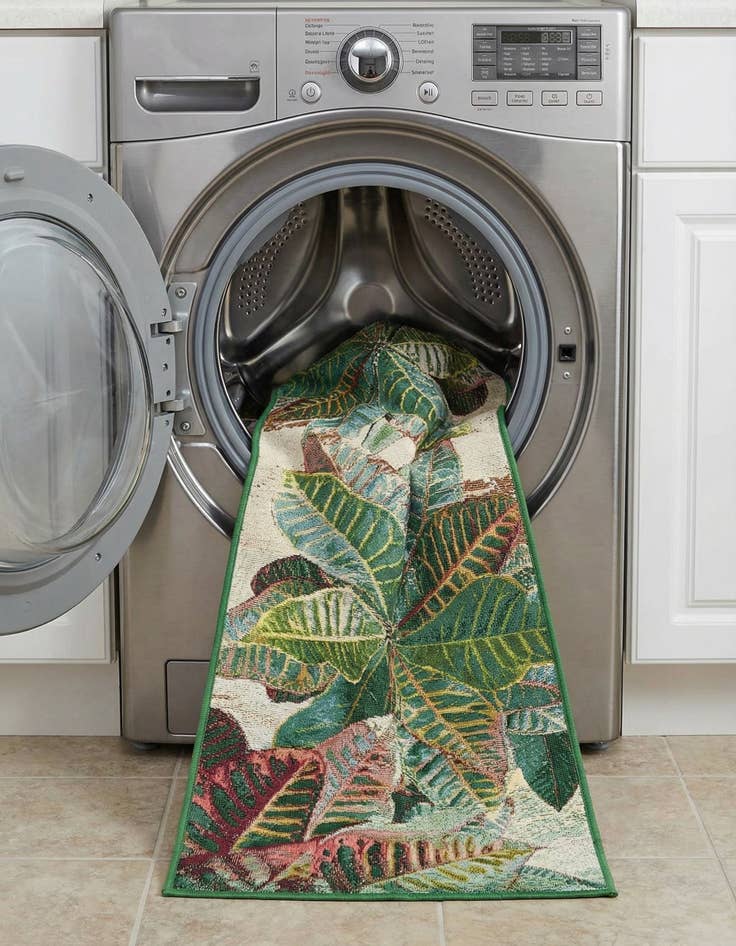 Detail image of  2' x 6'  Washable Botanical Indoor / Outdoor Runner Rug