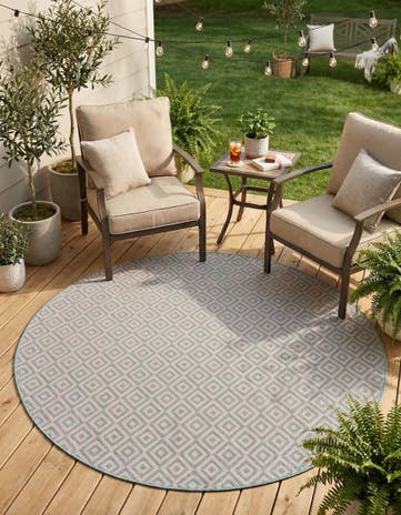 7' x 7' Easy-Clean Jill Zarin Costa Rica Indoor / Outdoor Round Rug