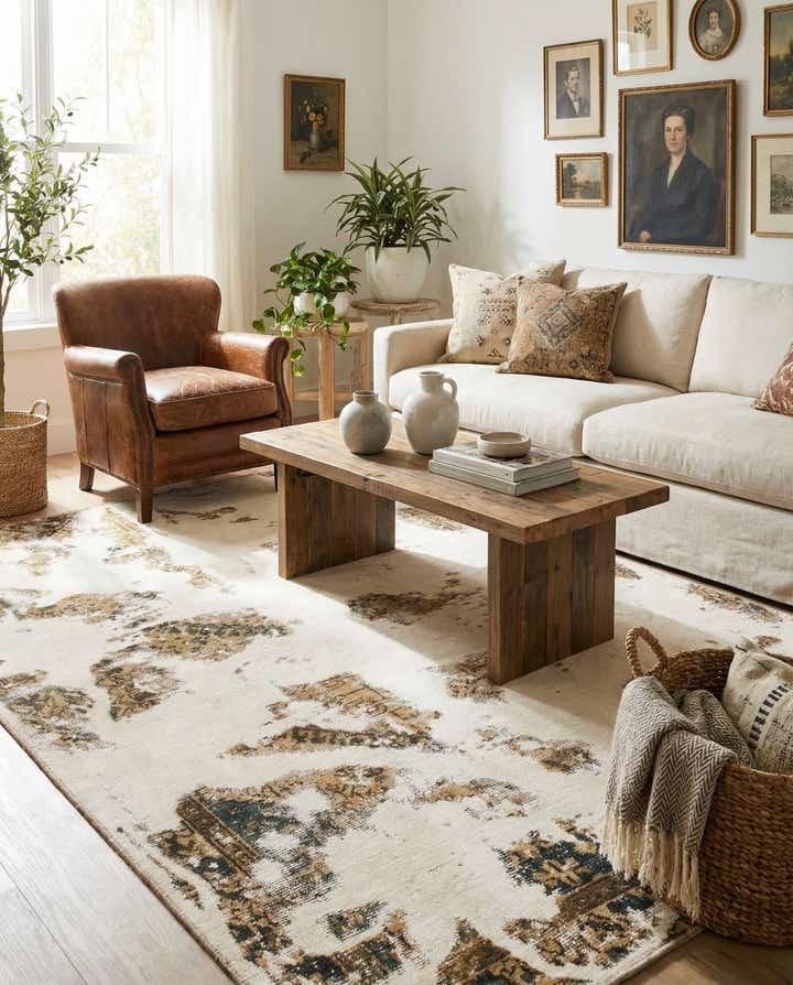 4' 10 x 7' 7 Hand Knotted Ultra Vintage Persian Wool Rug