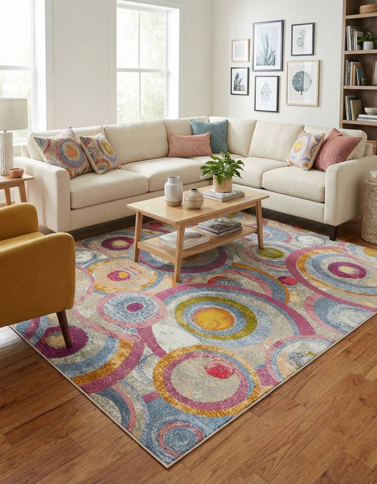 Detail image of 7' 10 x 10'  Washable Modern Indoor / Outdoor Rug