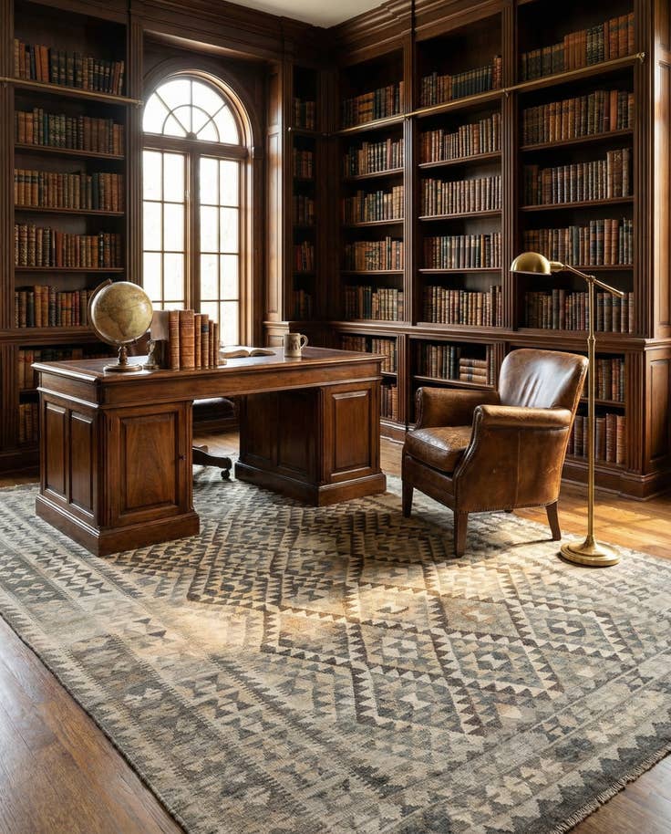 Detail image of 6' 9 x 10' 1 Hand Woven Kilim Maymana Wool Rug