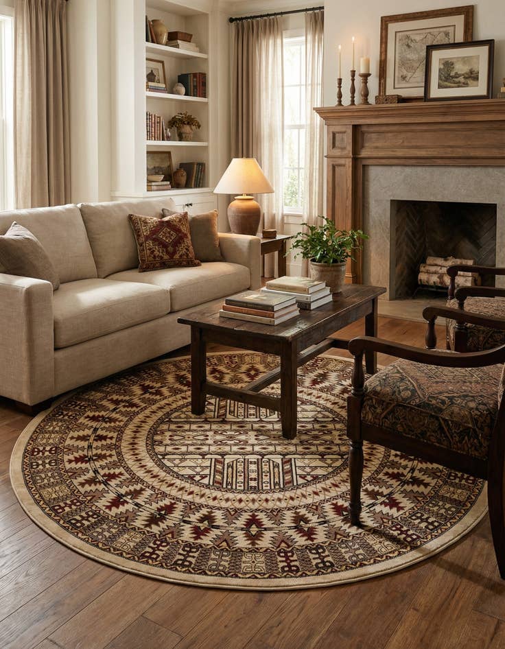 Detail image of  7' 10 x 7' 10 Bokhara Round Rug