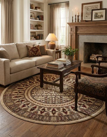 7' 10 x 7' 10 Bokhara Round Rug
