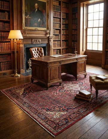 4' 7 x 7' Hand Knotted Bidjar Persian Rug