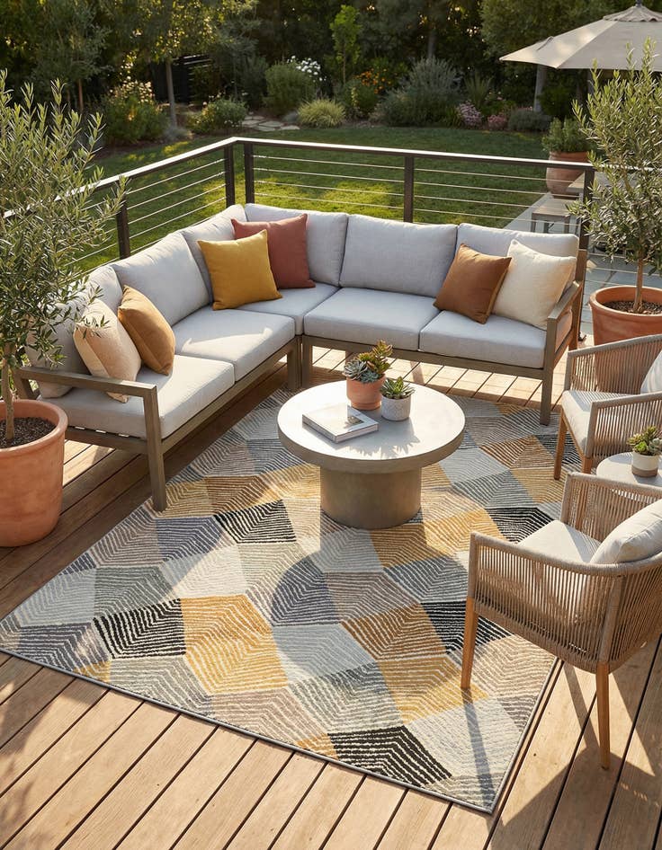 Detail image of 6' x 9'  Washable Modern Indoor / Outdoor Rug