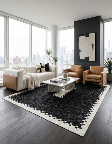 8' x 10' 3 Cowhide Stocks Rug