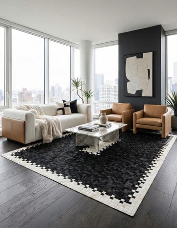 8' x 10' 3 Cowhide Stocks Rug