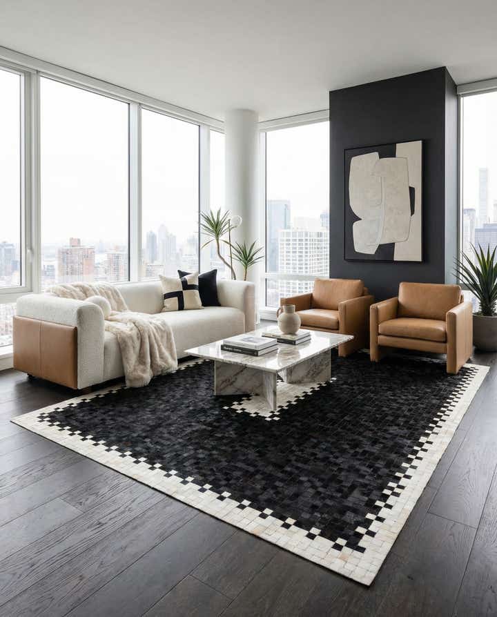 8' x 10' 3 Cowhide Stocks Rug