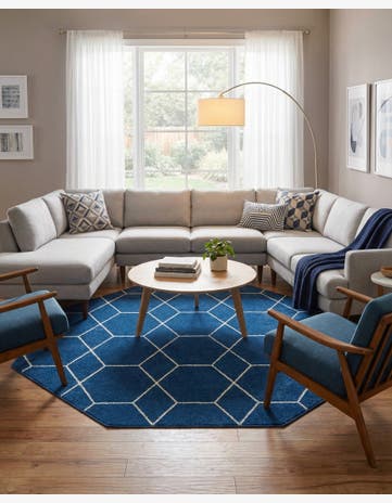 7' 10 x 7' 10 Trellis Frieze Octagon Rug