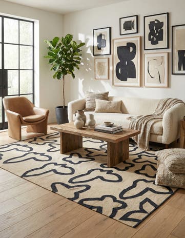 5' 2 x 6' 4 Hand Woven Kilim Modern Wool Rug
