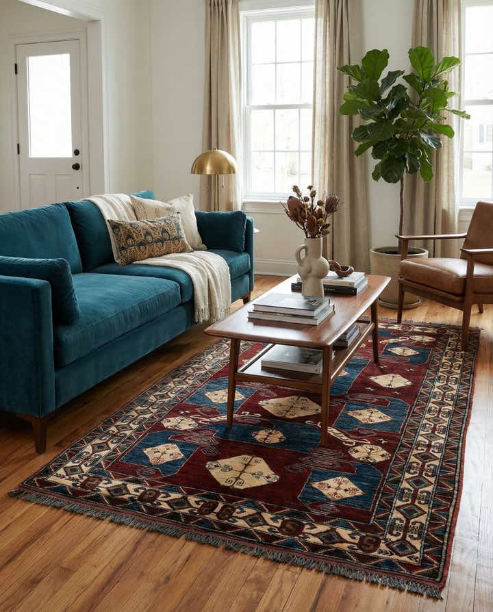 5' x 7' 5 Hand Knotted Kazak Wool Rug