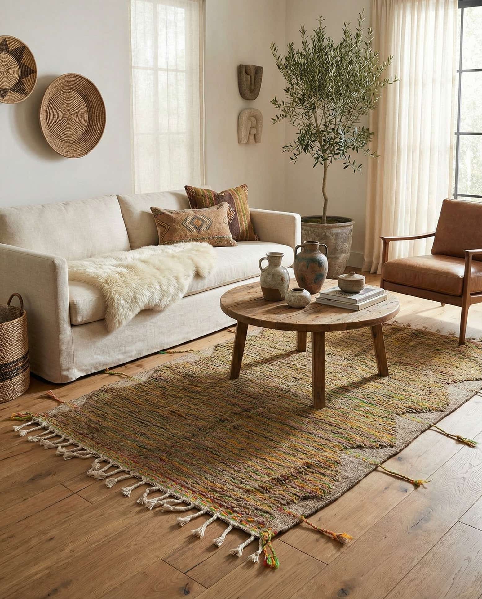 4' 4 x 6' 2 Hand Knotted Moroccan Wool Rug