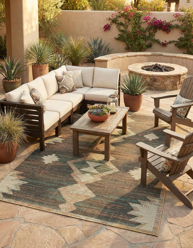 Detail image of 9' x 12'  Washable Baja Indoor / Outdoor Rug