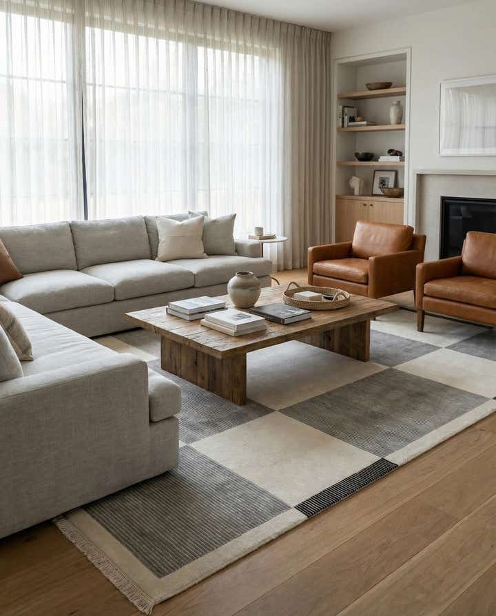 6' 7 x 10' Hand Knotted Darya Wool Rug