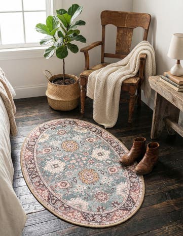 2' x 3' 1 Washable Timeless Oval Rug