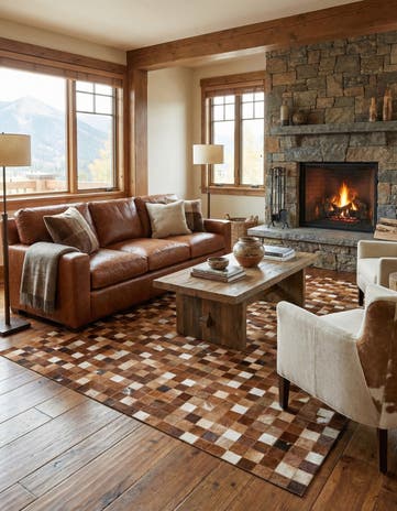 5' 1 x 8' Cowhide Stocks Rug