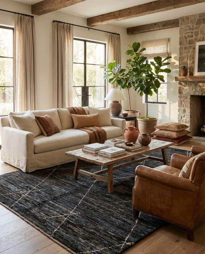 5' x 7' 4 Hand Knotted Moroccan Wool Rug