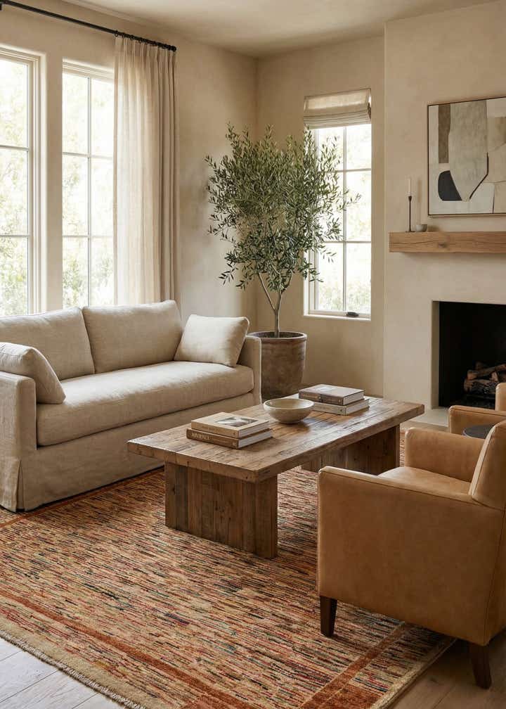 4' 10 x 6' 5 Hand Knotted Modern Ziegler Rug