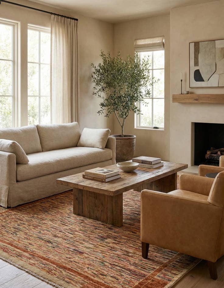 Detail image of  4' 10 x 6' 5  Hand Knotted Modern Ziegler Rug