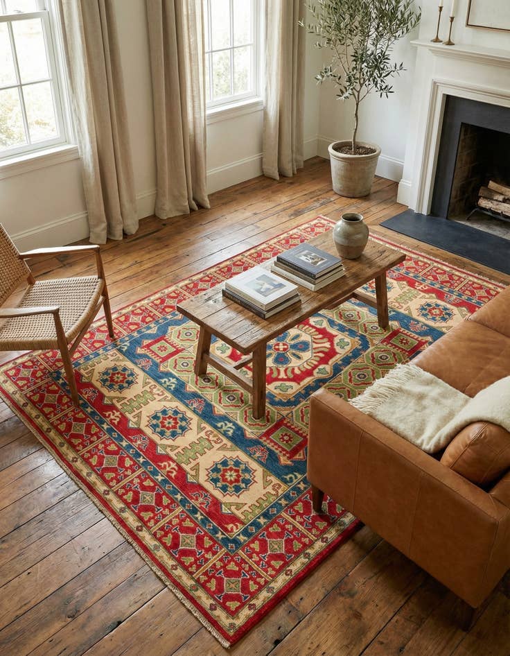 Detail image of 5' 5 x 8'  Hand Knotted Kazak Rug