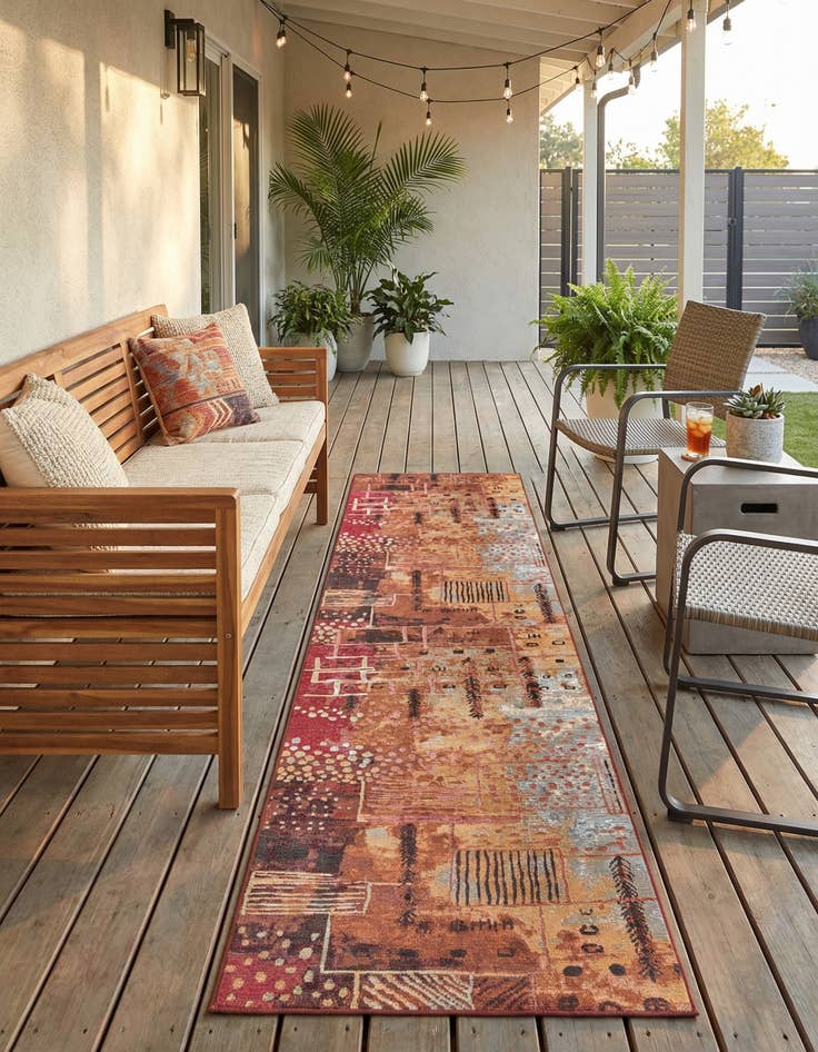 Detail image of 2' 7 x 12' Easy-Clean Modern Indoor / Outdoor Runner Rug