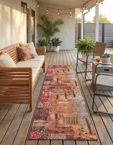 2' 7 x 12' Easy-Clean Modern Indoor / Outdoor Runner Rug
