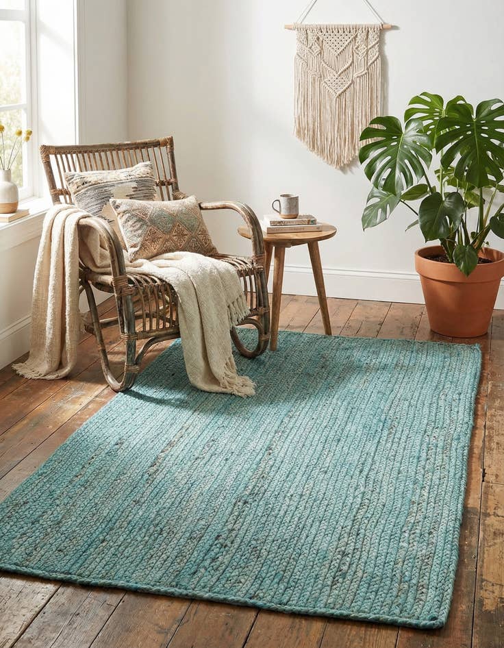 Detail image of  3' 3 x 5' 1  Hand Braided Jute Rug