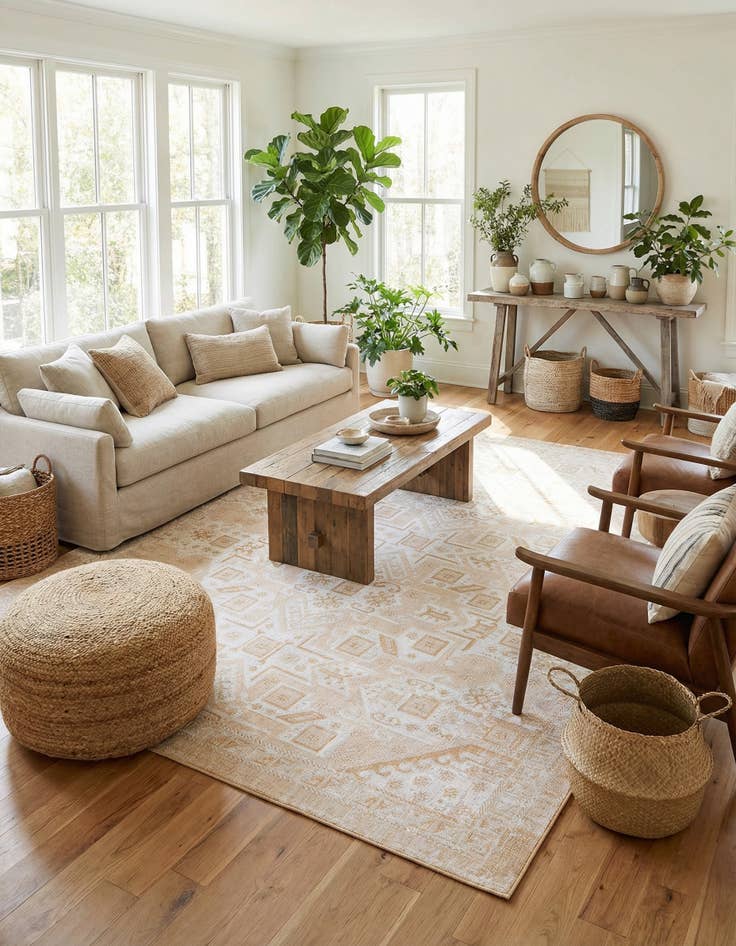 Detail image of 10' x 13' Easy-Clean Aztec Indoor / Outdoor Rug