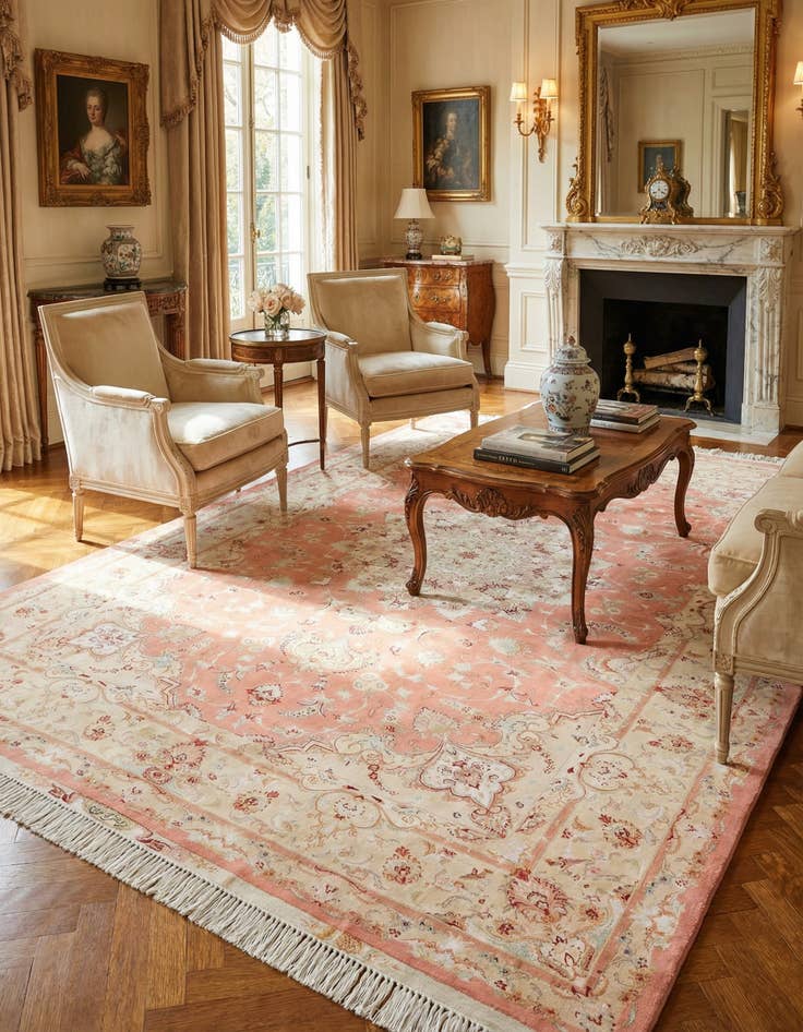 Detail image of  6' 8 x 10' 2  Hand Knotted Tabriz Persian Rug