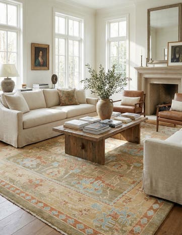 11' x 14' 5 Hand Knotted Oushak Wool Rug