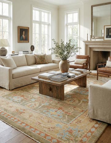11' x 14' 5 Hand Knotted Oushak Wool Rug