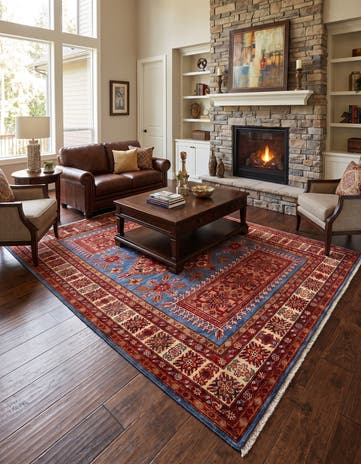5' x 6' 11 Hand Knotted Kazak Rug