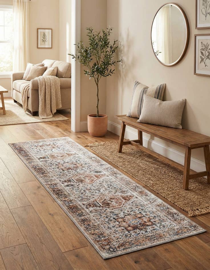 Detail image of 2' x 8'  Washable Yara Runner Rug