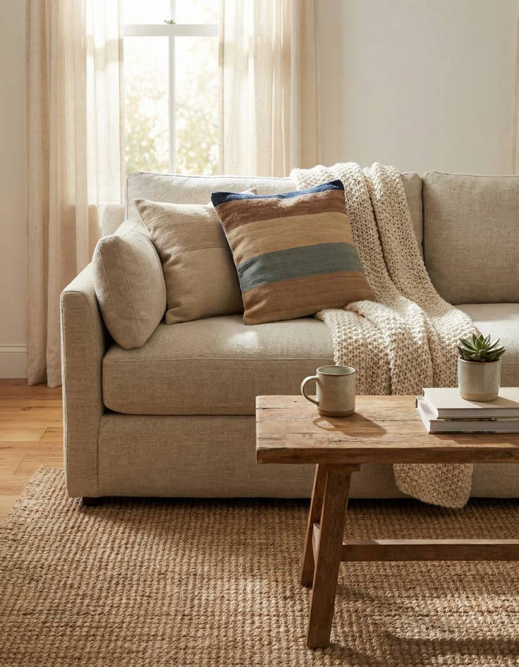 Detail image of 1' 6 x 1' 6  Hand Woven Pillow Wool Square Rug