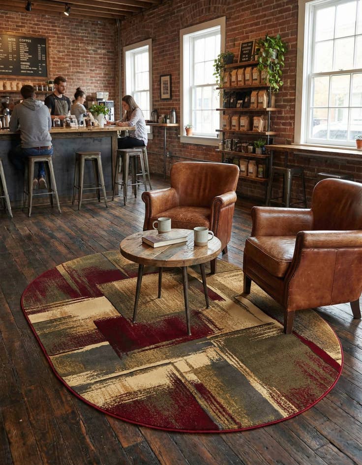 Detail image of 6' 1 x 9' Coffee Shop Oval Rug