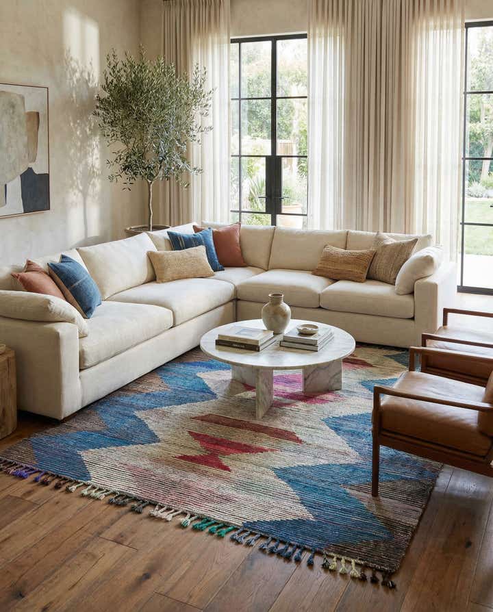 9' x 12' 5 Hand Knotted Moroccan Wool Rug