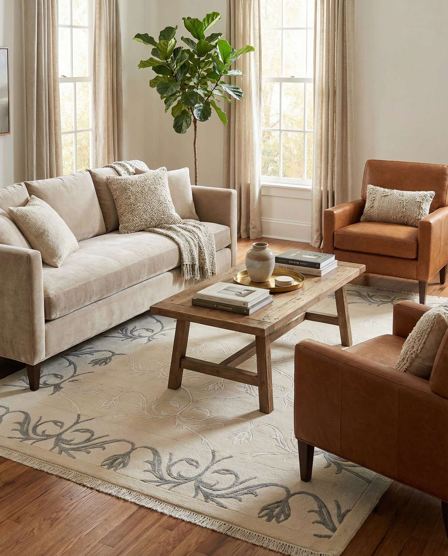 4' 9 x 6' 8 Hand Knotted Darya Wool Rug