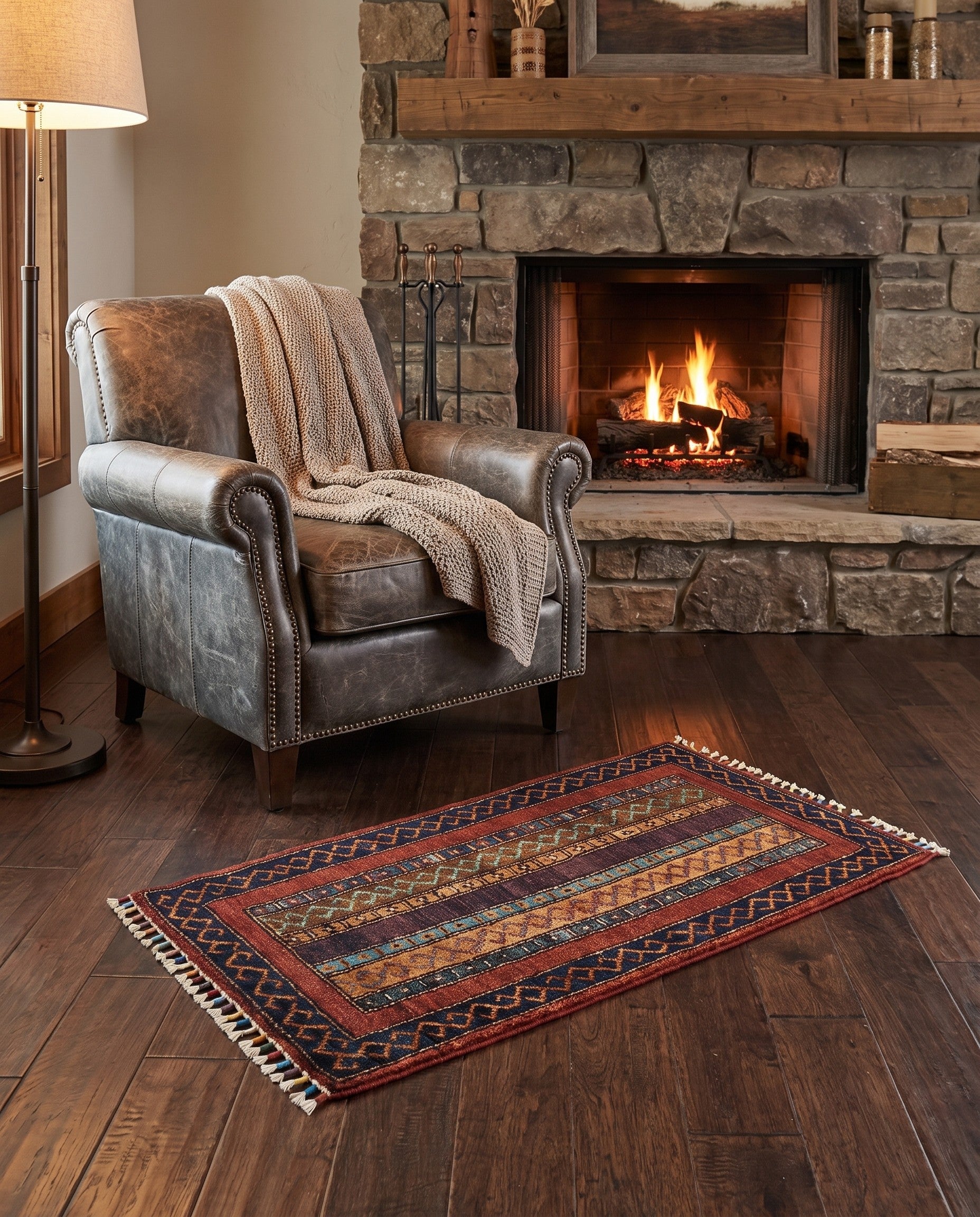 1' 7 x 3' 3 Hand Knotted Kazak Rug