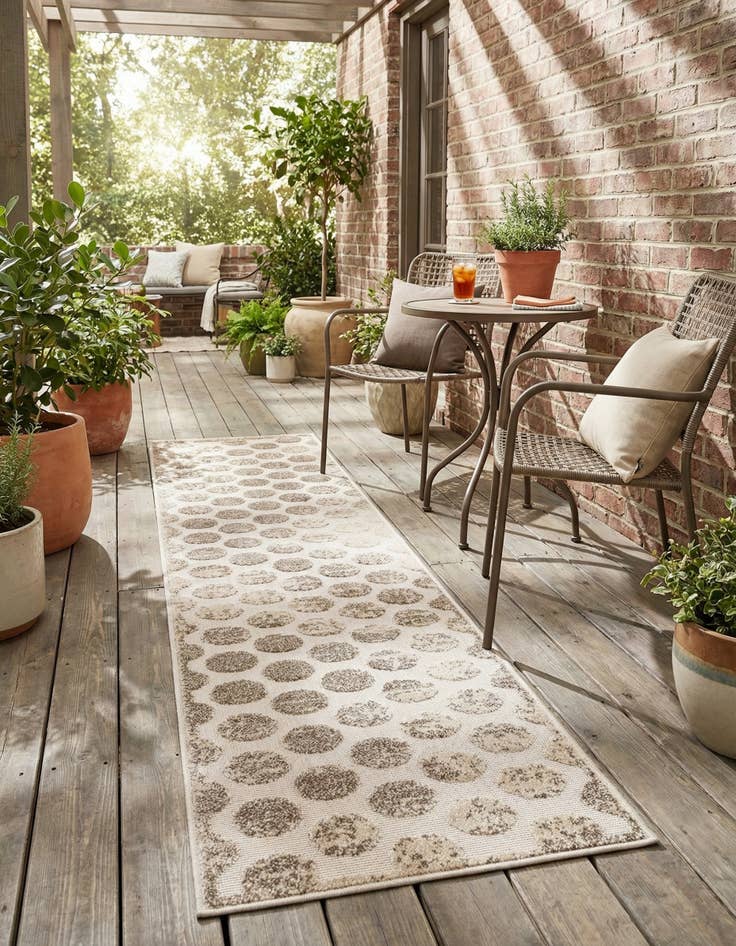 Detail image of 2' x 8' Easy-Clean Sabrina Soto Indoor / Outdoor Runner Rug